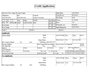 EverLogic has a credit application document on the dealership management software. Dealerships can also use AppOne and 700 Credit to link customers to potential lenders.