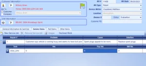 This shows the specific job within a repair order on EverLogic dealership management software. ROs can support multiple jobs.