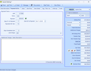 This tab allows your salesperson to customize payments to a customer's needs on EverLogic's software.