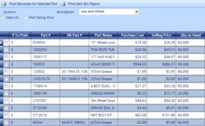 EverLogic allows users to print barcodes for parts directly on the dealership management software.